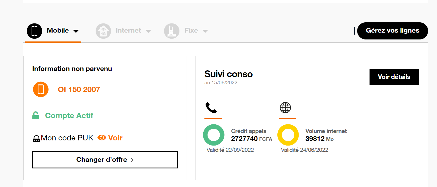 SUIVI CONSO espace client